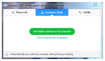 Audio Connection Screenshot