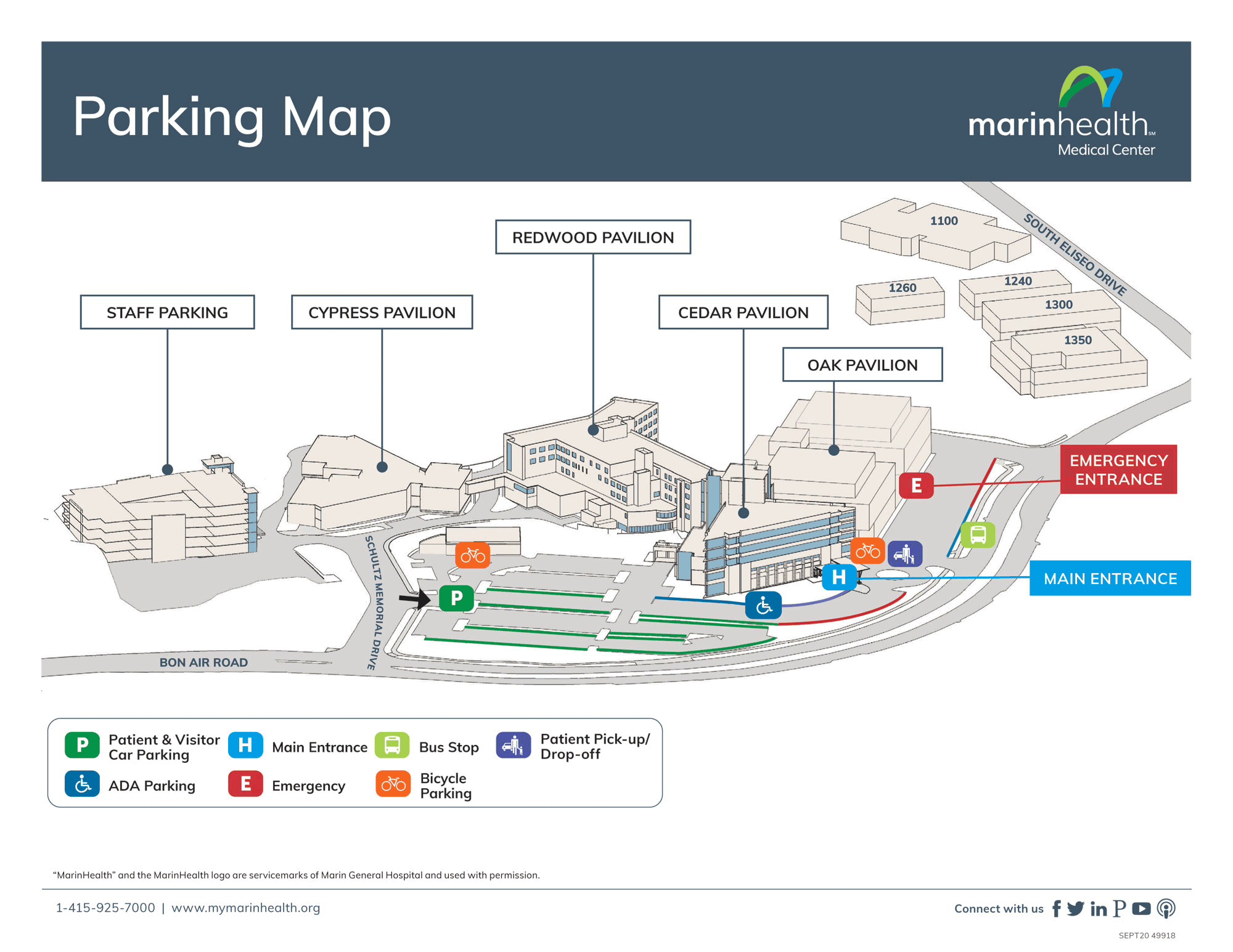 Parking Map for Oak Pavilion