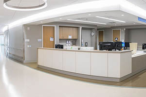 Photograph of a Medical/Surgical Unit Nurses Station at MarinHealth Medical Center